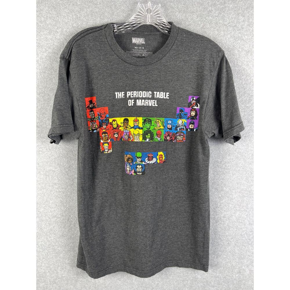 Marvel Periodic Table of Marvel Comics T Shirt Men's Size M Gray